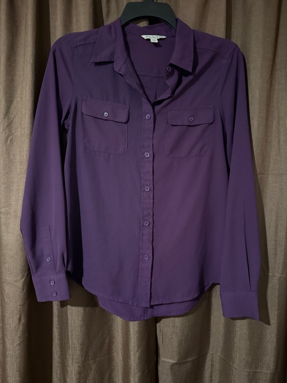 American Eagle Outfitters Purple Button-Down Shirt